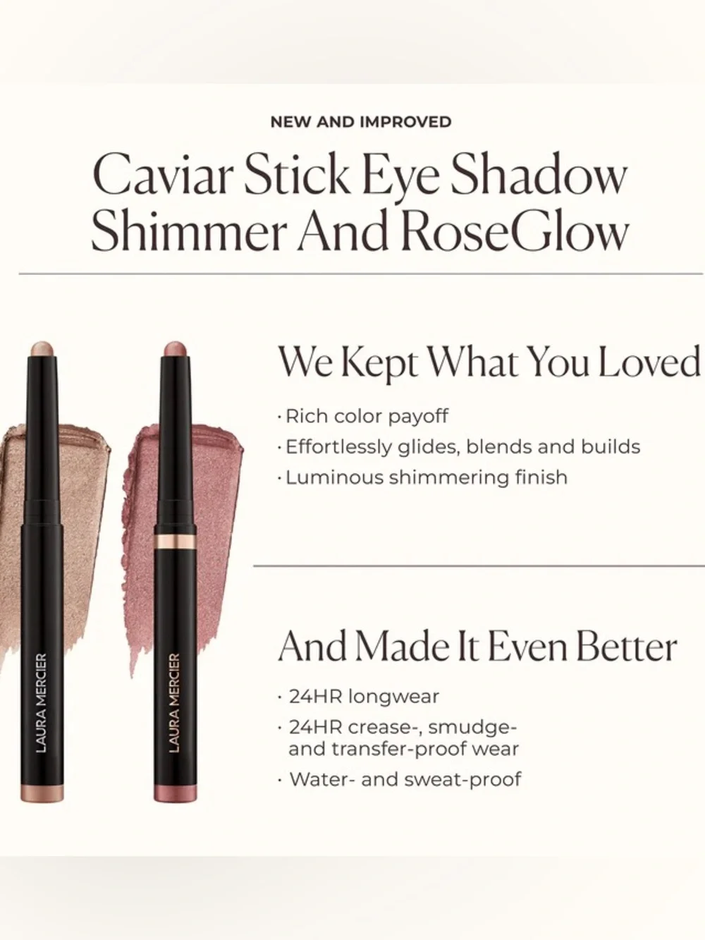 Laura Mercier. Caviar Stick Eye Shadow. Color: Strike A Rose. 1.64 g / 0.05 OZ.